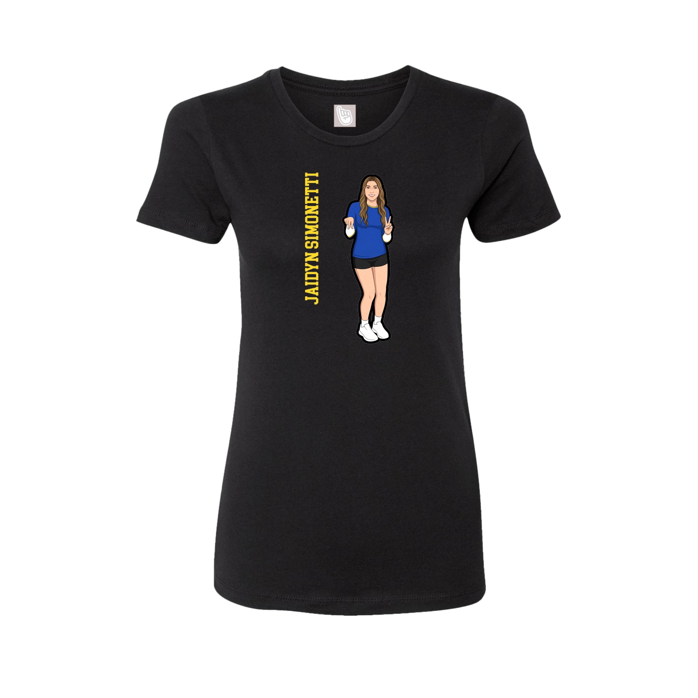 Fitted Women's Tee — Name Vertical in Black