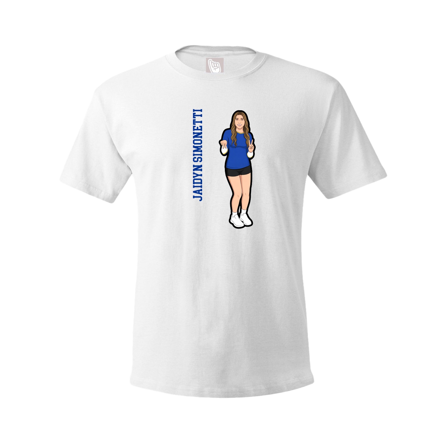 Youth Tee — Name Vertical in White