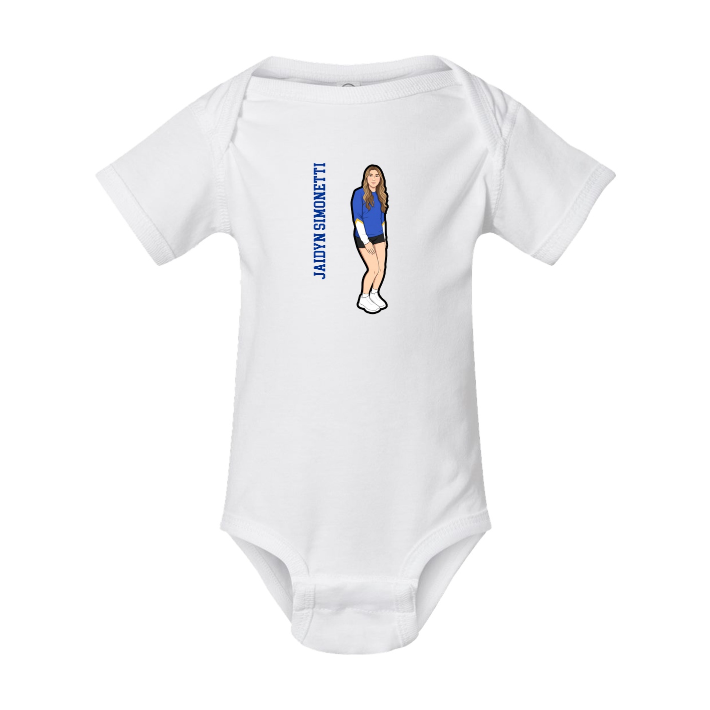Baby Onesie — Name Vertical in White