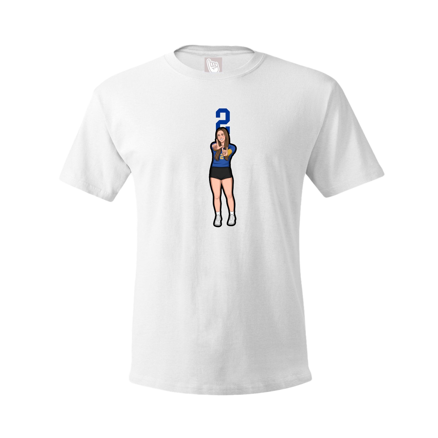 Youth Tee — Number Top in White