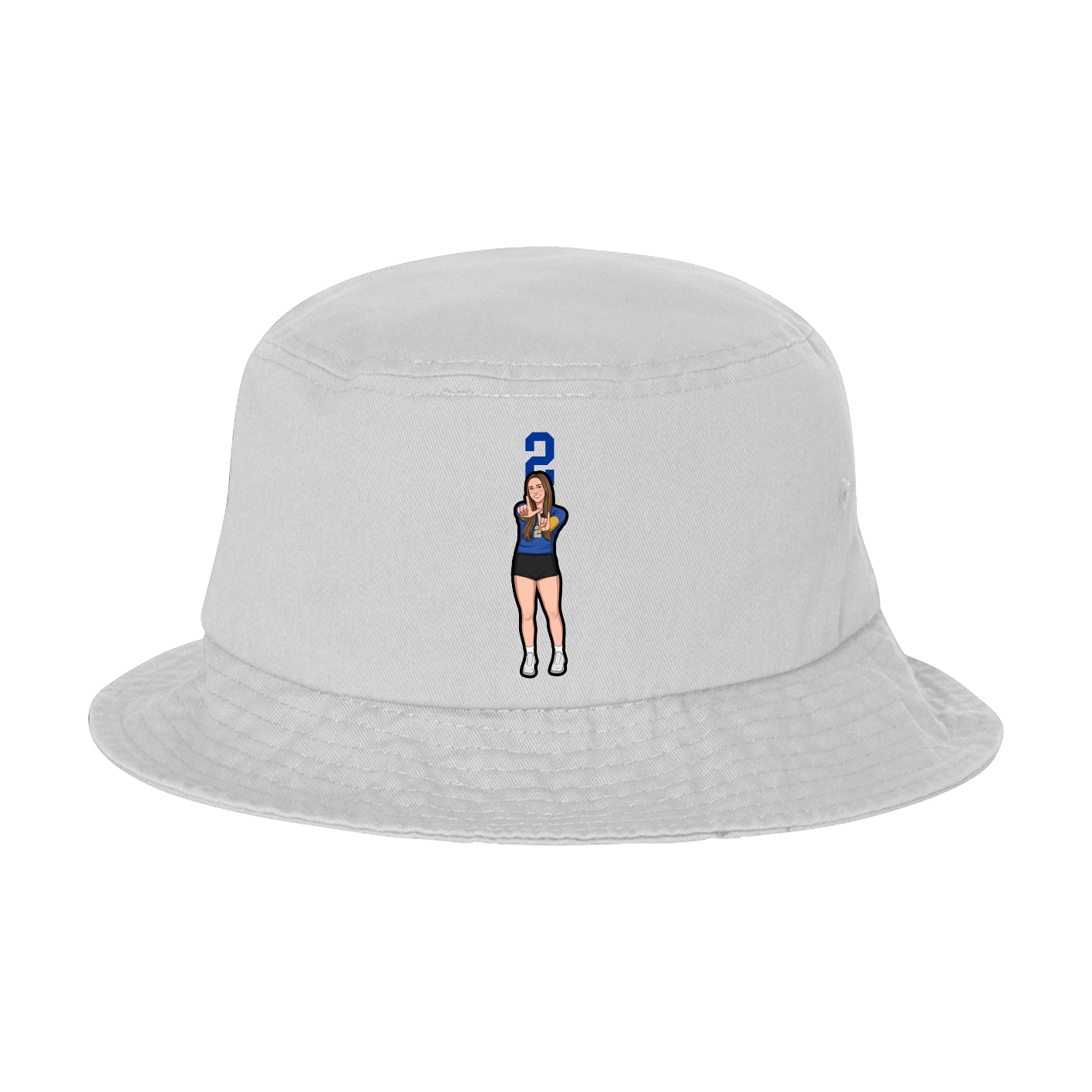 Bucket Cap — Number Top in White