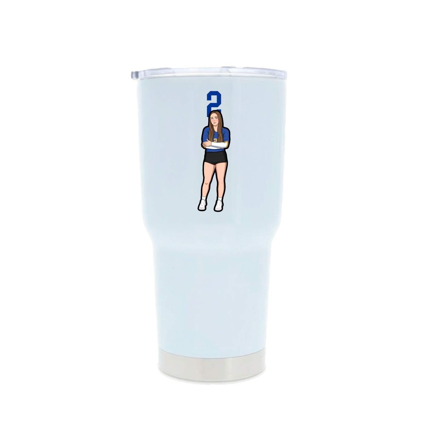 30oz Stainless Steel Tumbler — Number Top in White