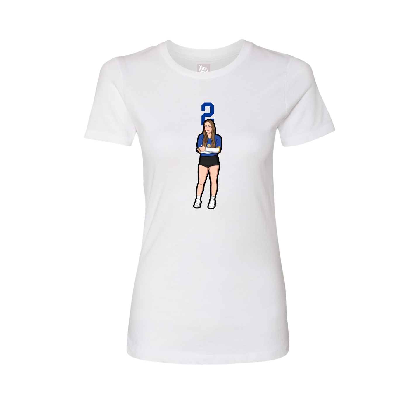 Fitted Women's Tee — Number Top in White