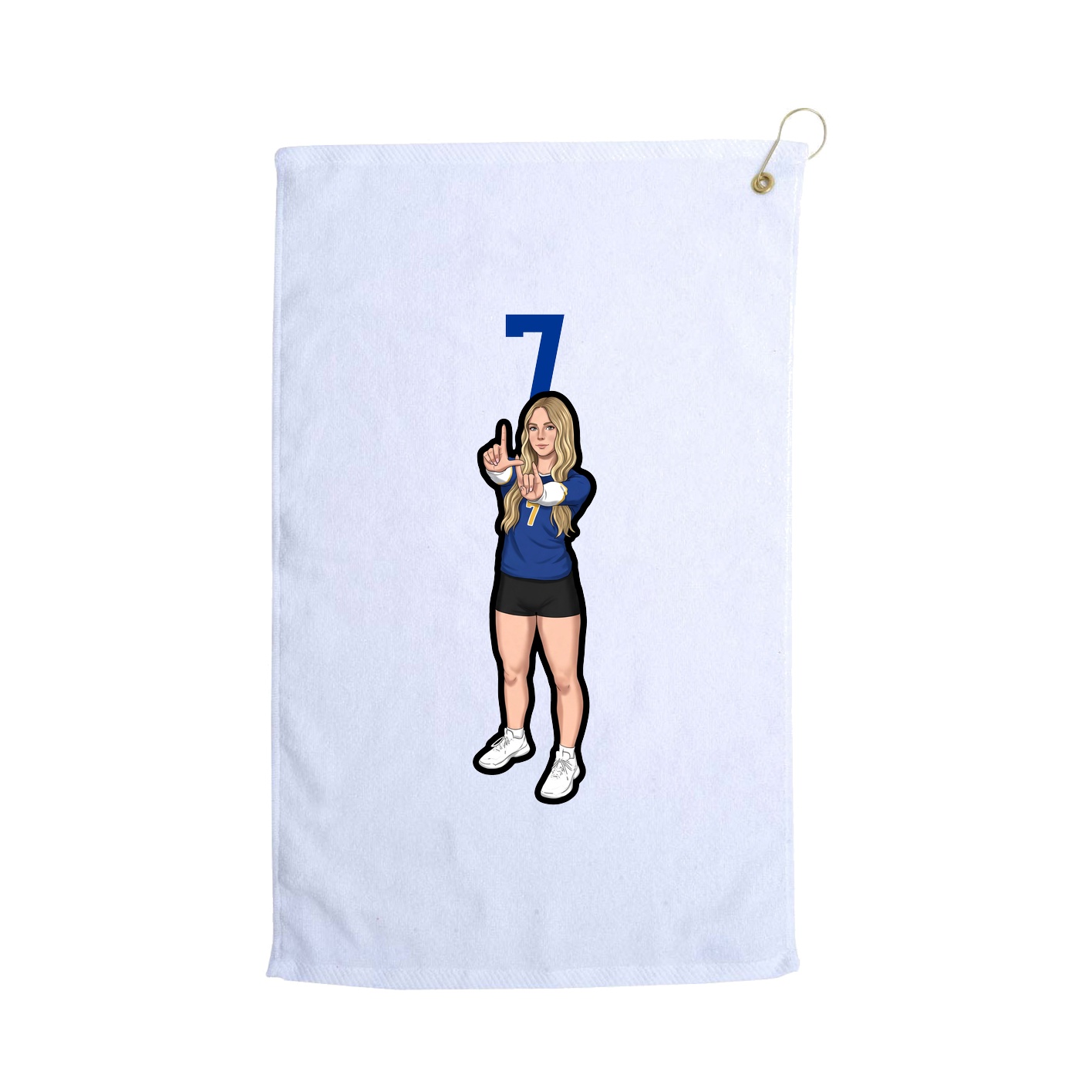 Golf Towel — Number Top in White