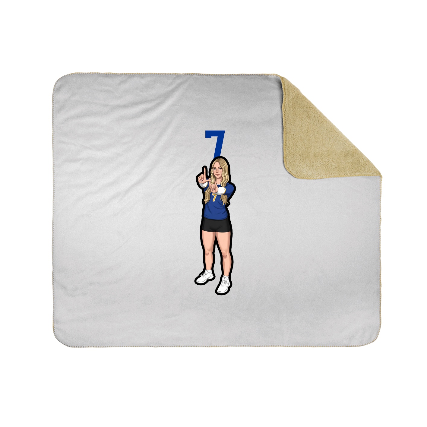 Throw Blanket — Number Top in White