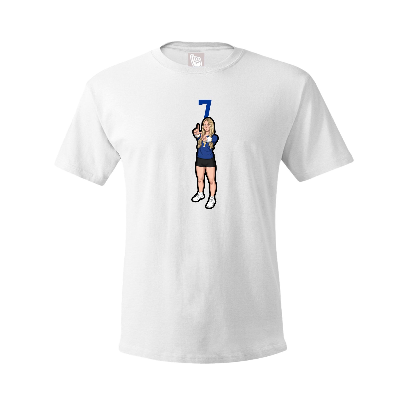 Youth Tee — Number Top in White