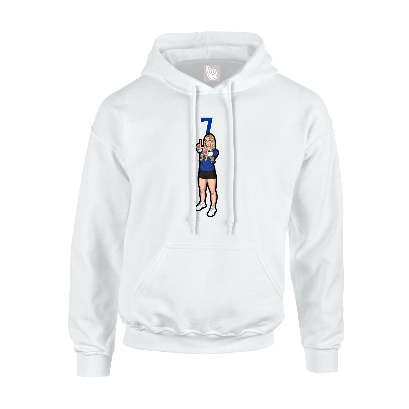 Hoodie — Number Top in White