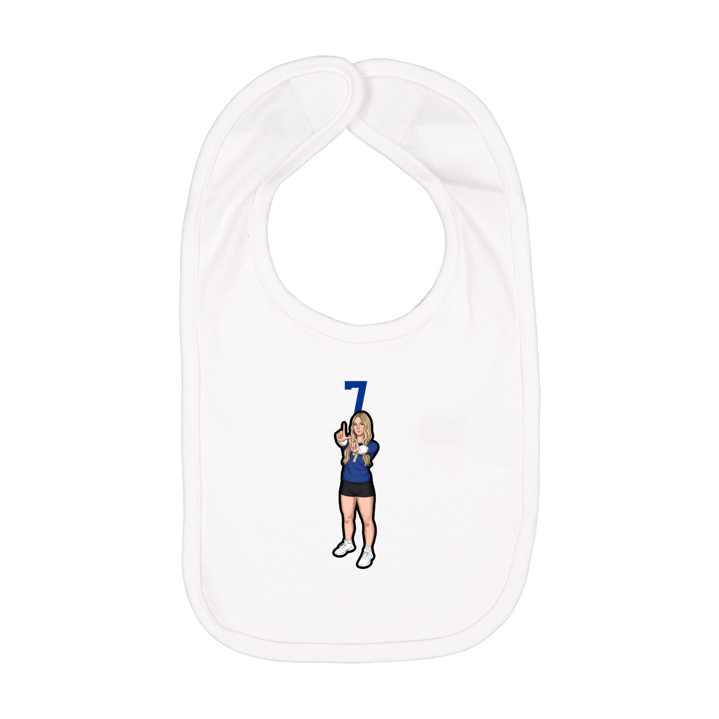 Infant Bib — Number Top in White