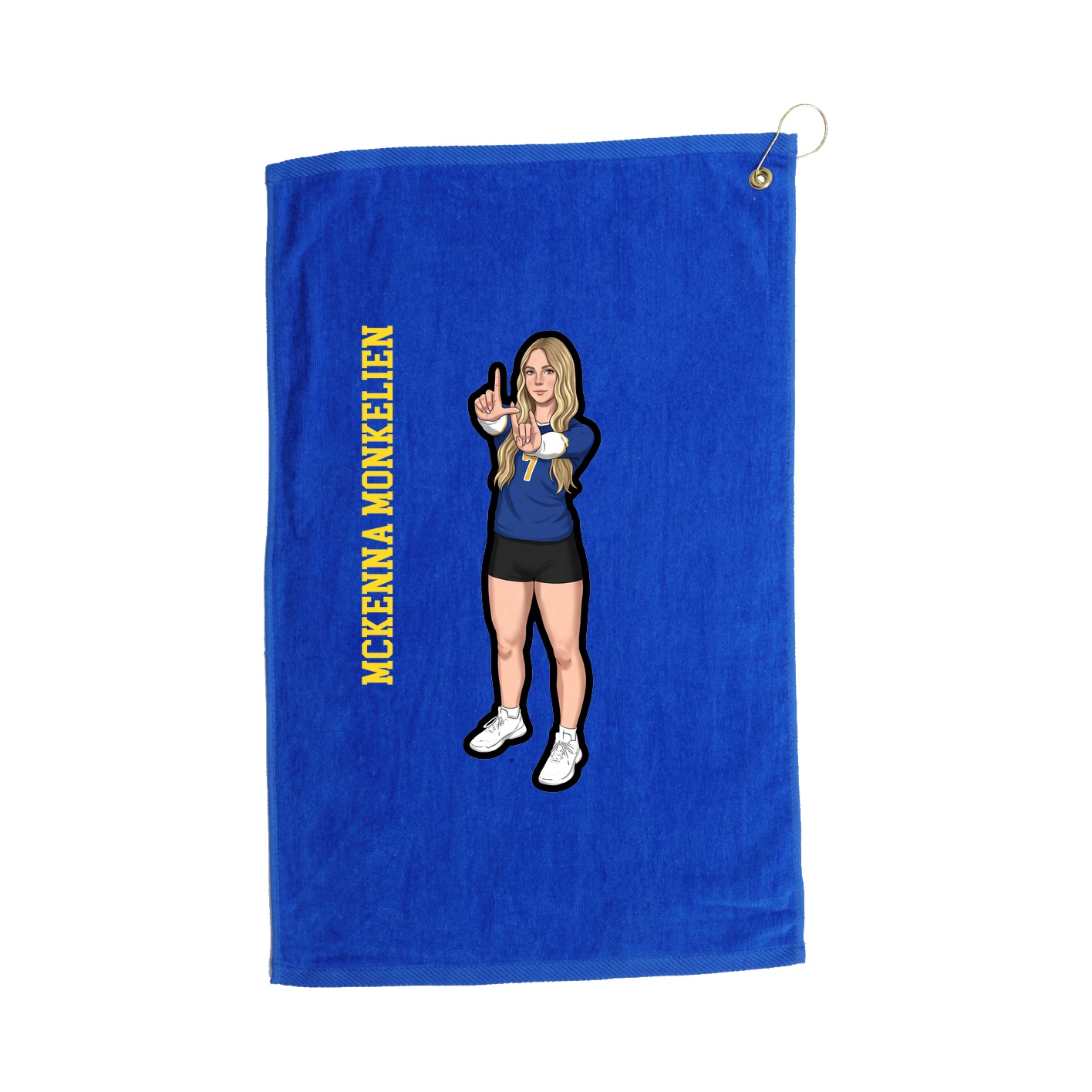 Golf Towel — Name Vertical in Royal