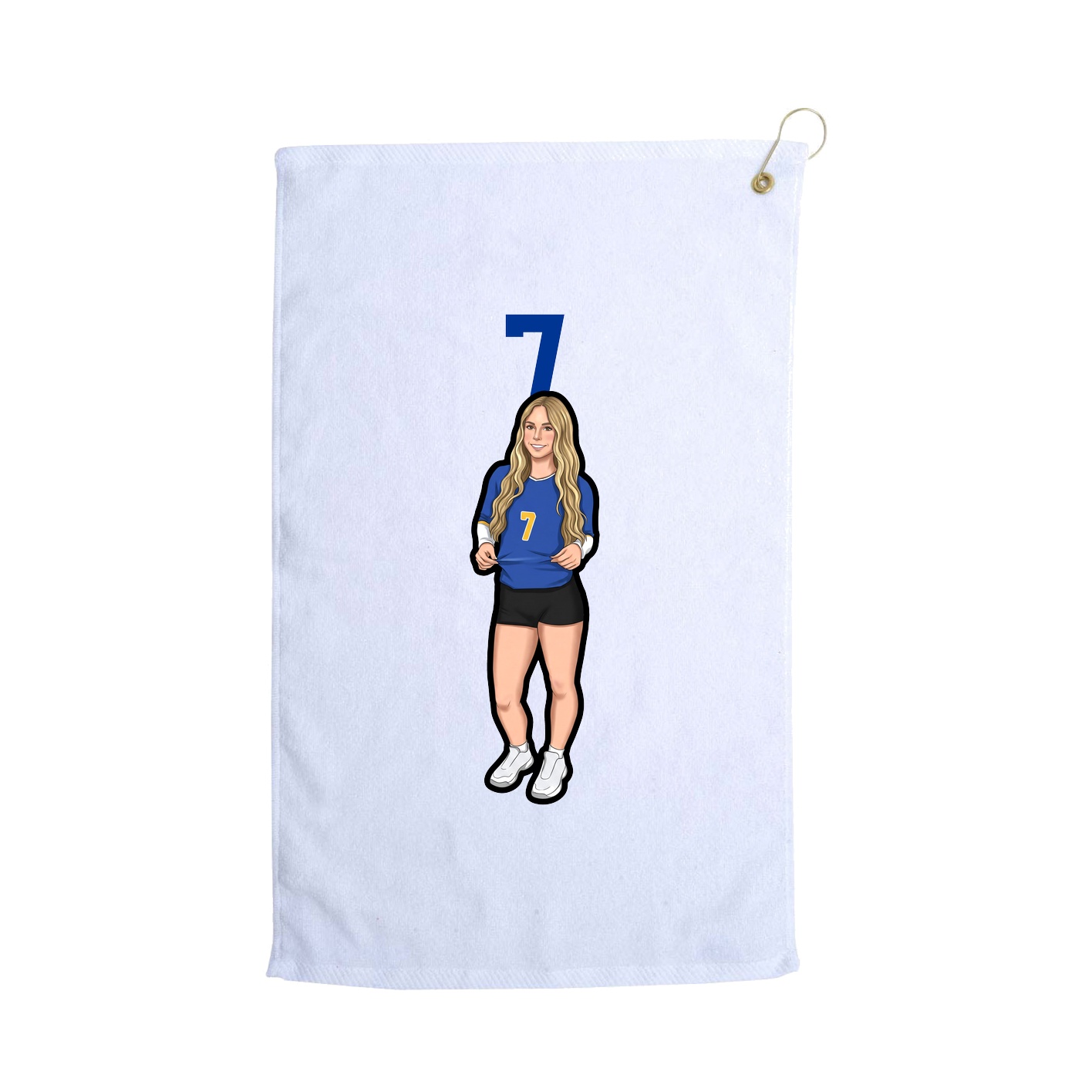 Golf Towel — Number Top in White