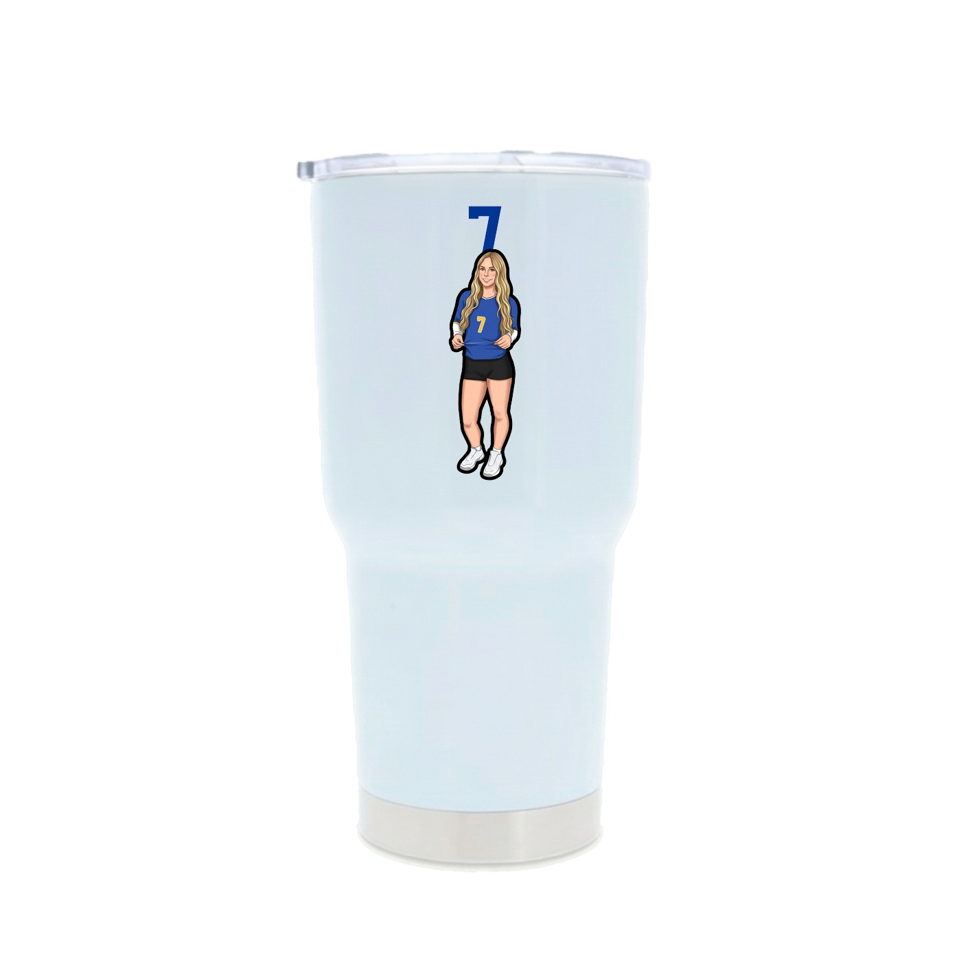 30oz Stainless Steel Tumbler — Number Top in White