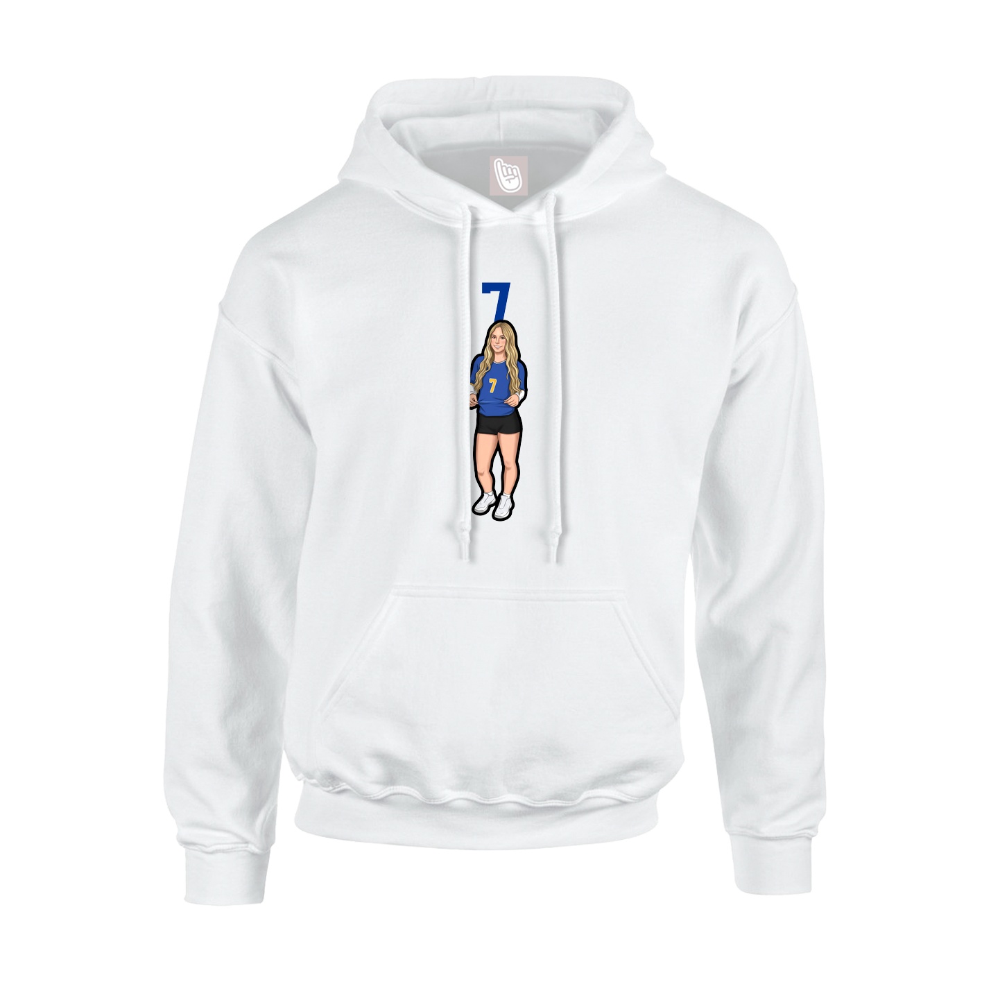 Hoodie — Number Top in White