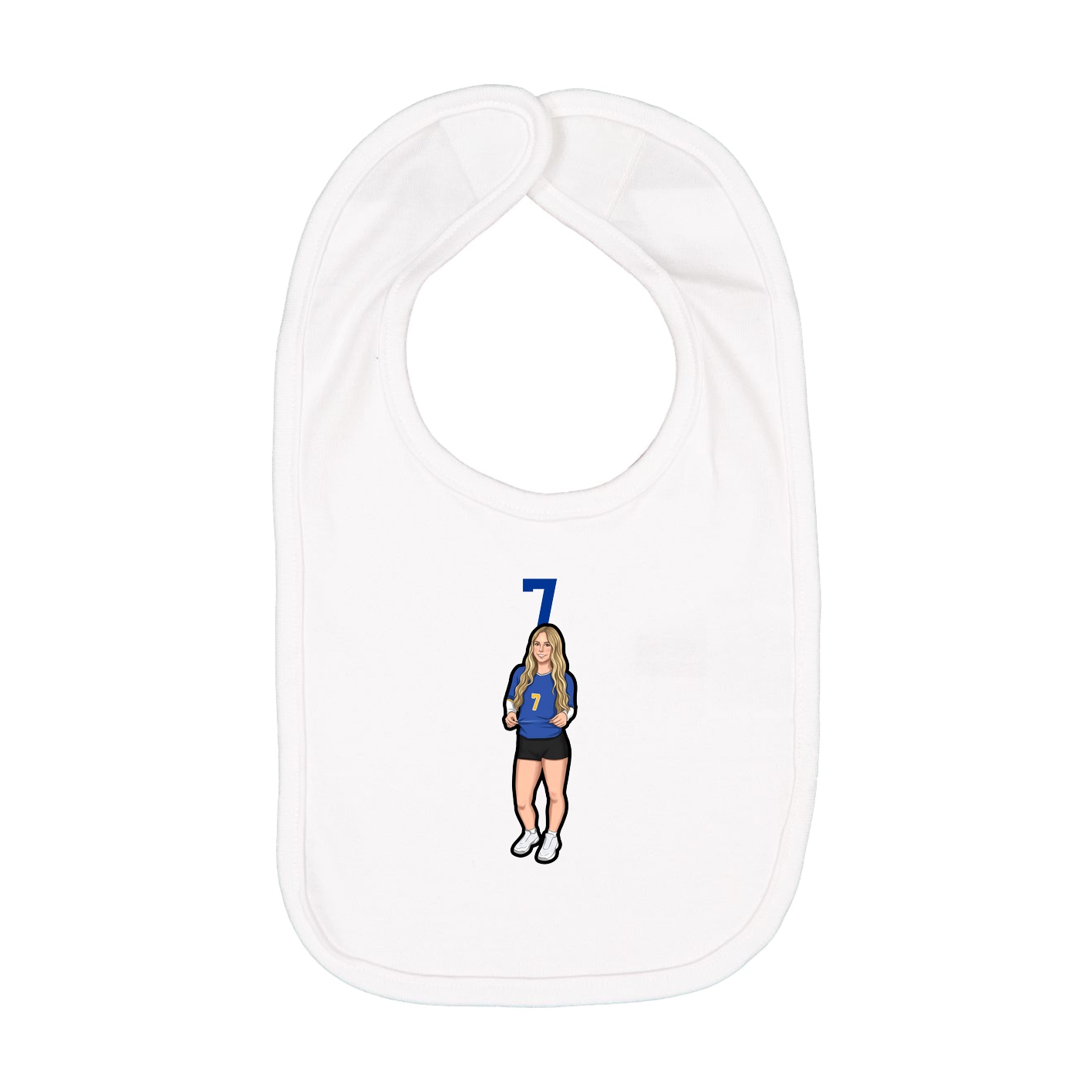 Infant Bib — Number Top in White