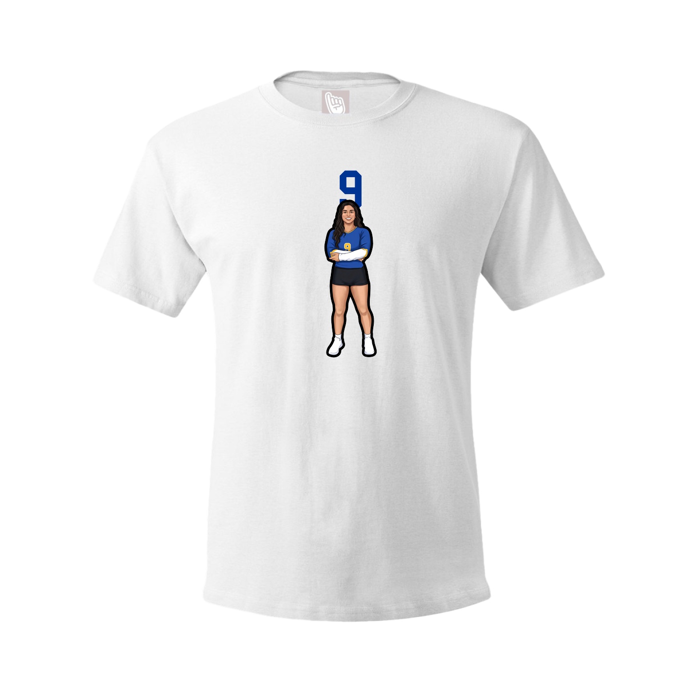 Youth Tee — Number Top in White