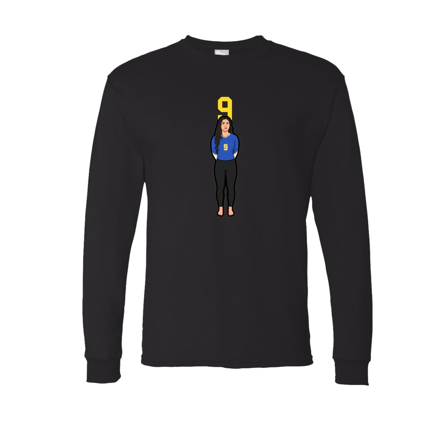 Long Sleeve Tee — Number Top in Black