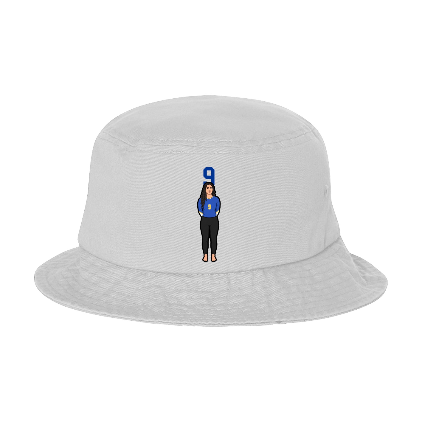 Bucket Cap — Number Top in White