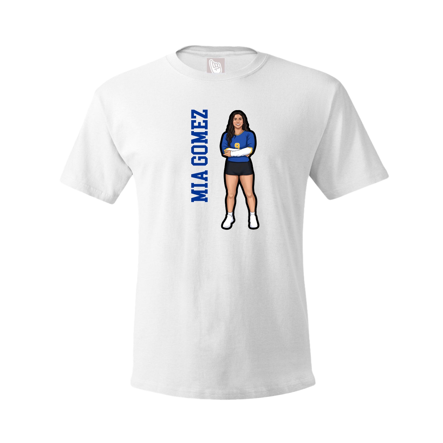 Tee — Name Vertical in White