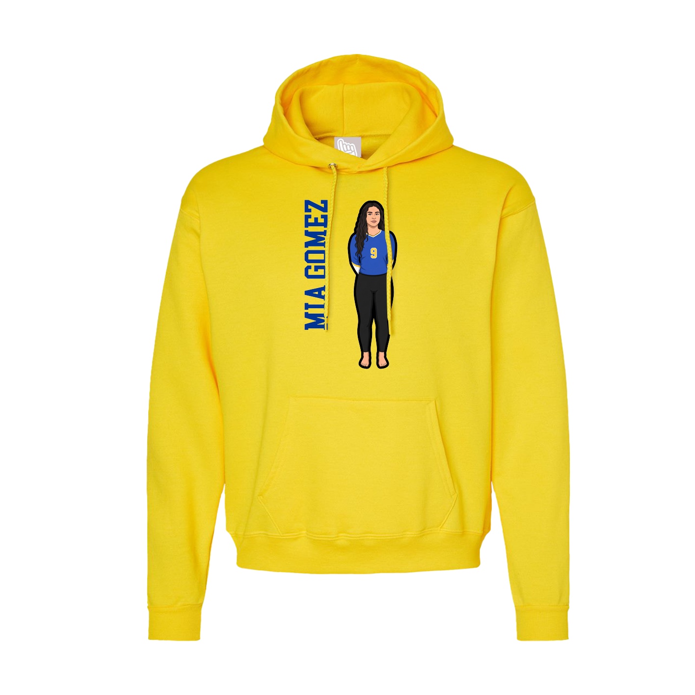 Hoodie — Name Vertical in Yellow