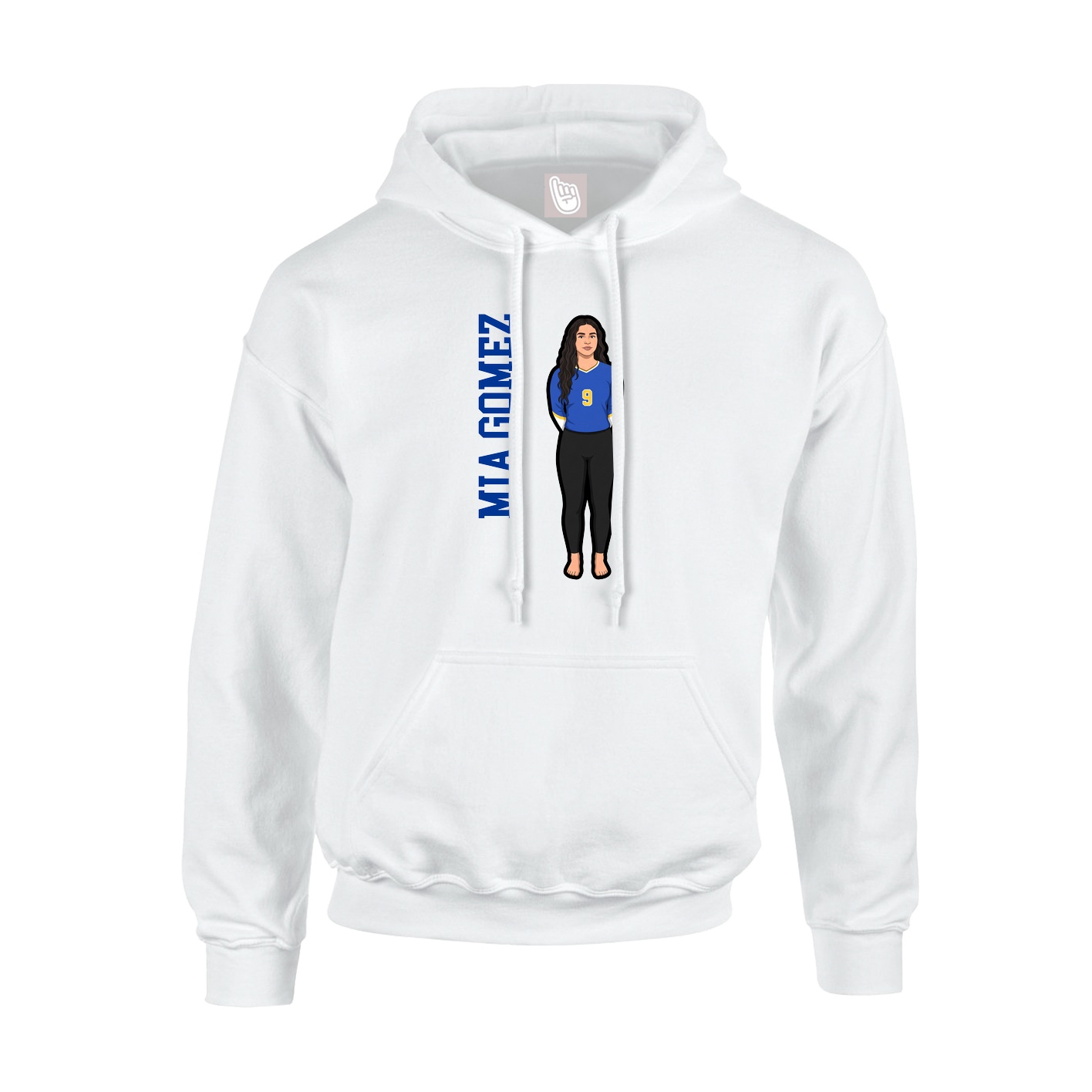 Youth Hoodie — Name Vertical in White