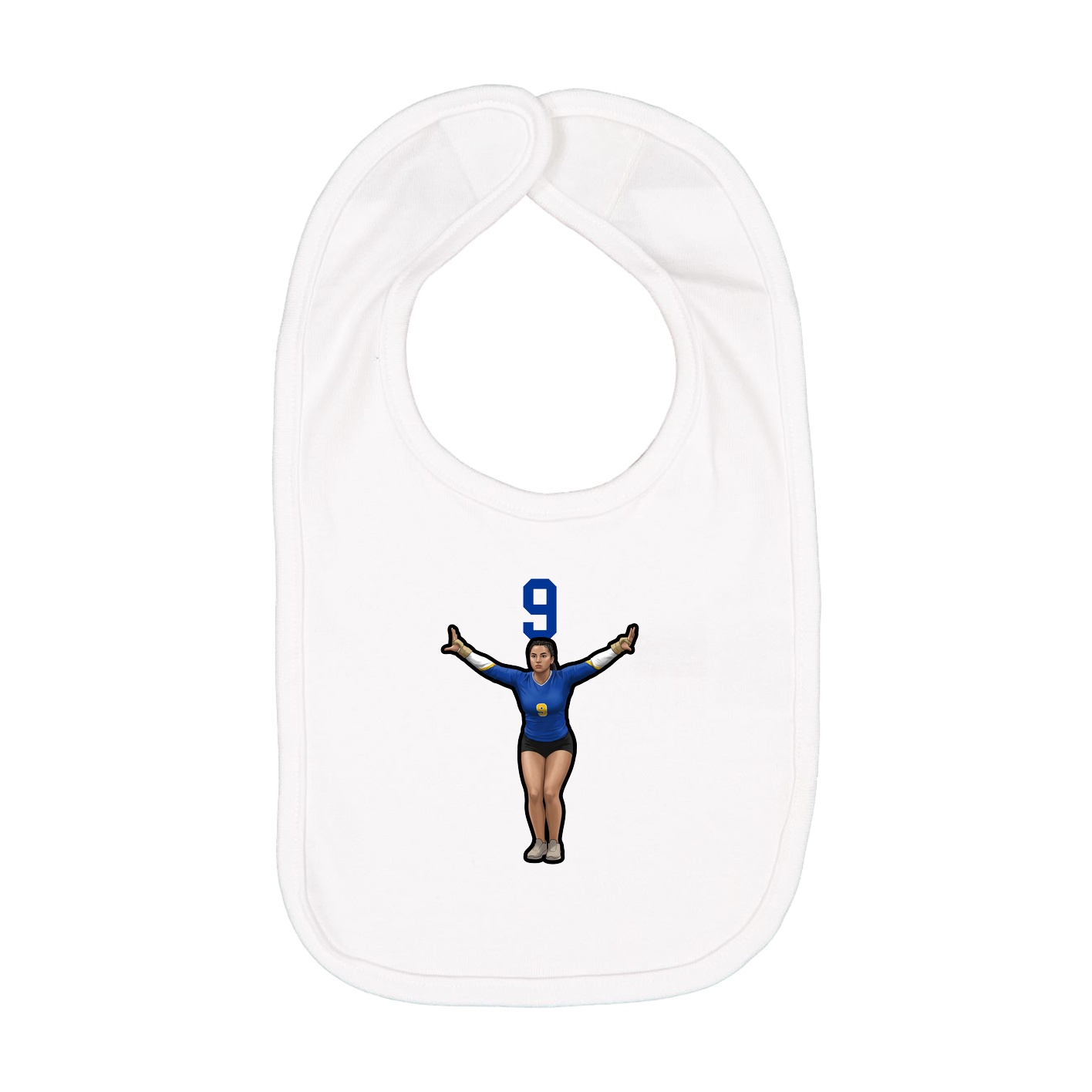 Infant Bib — Number Top in White