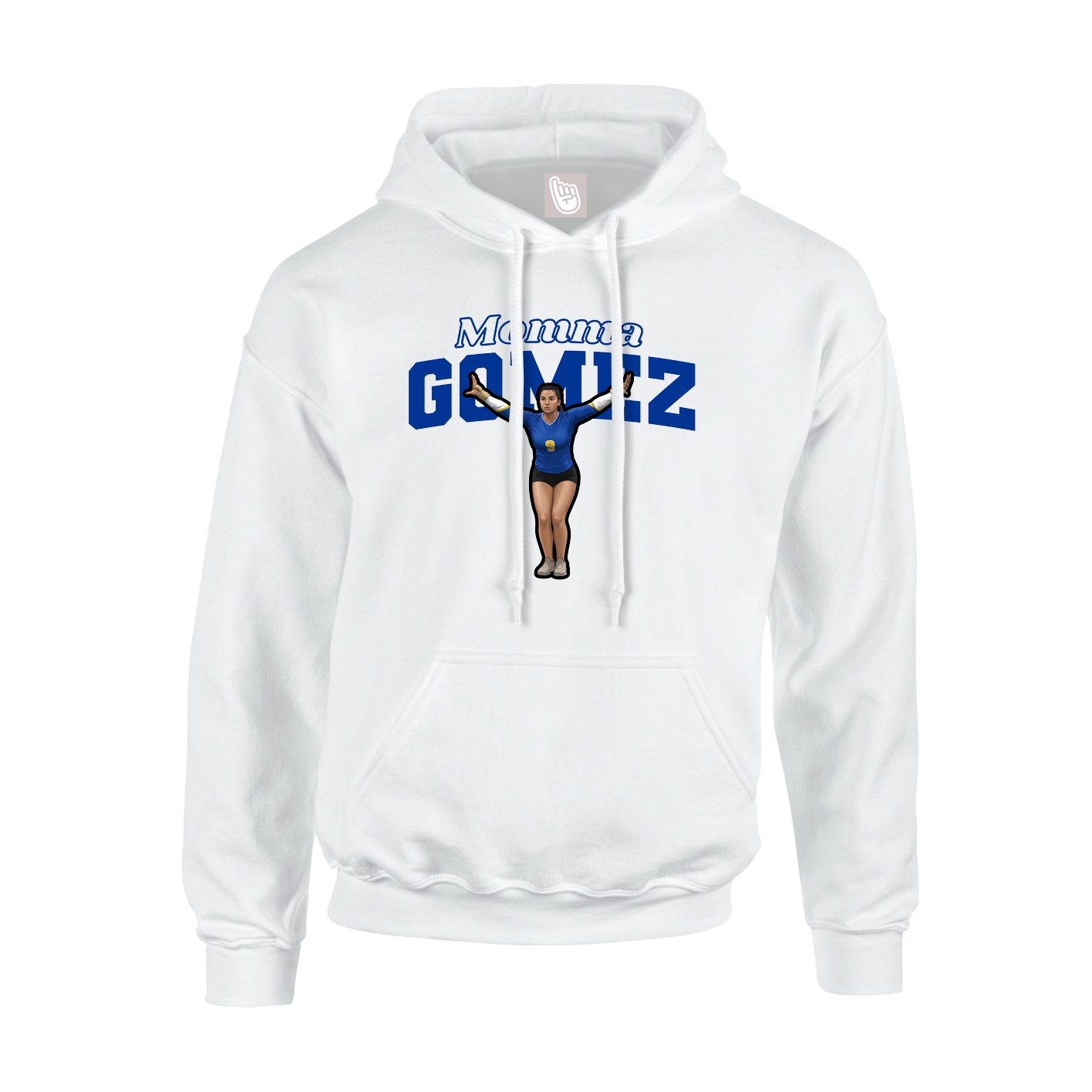 Youth Hoodie — Mothers Day Block in White