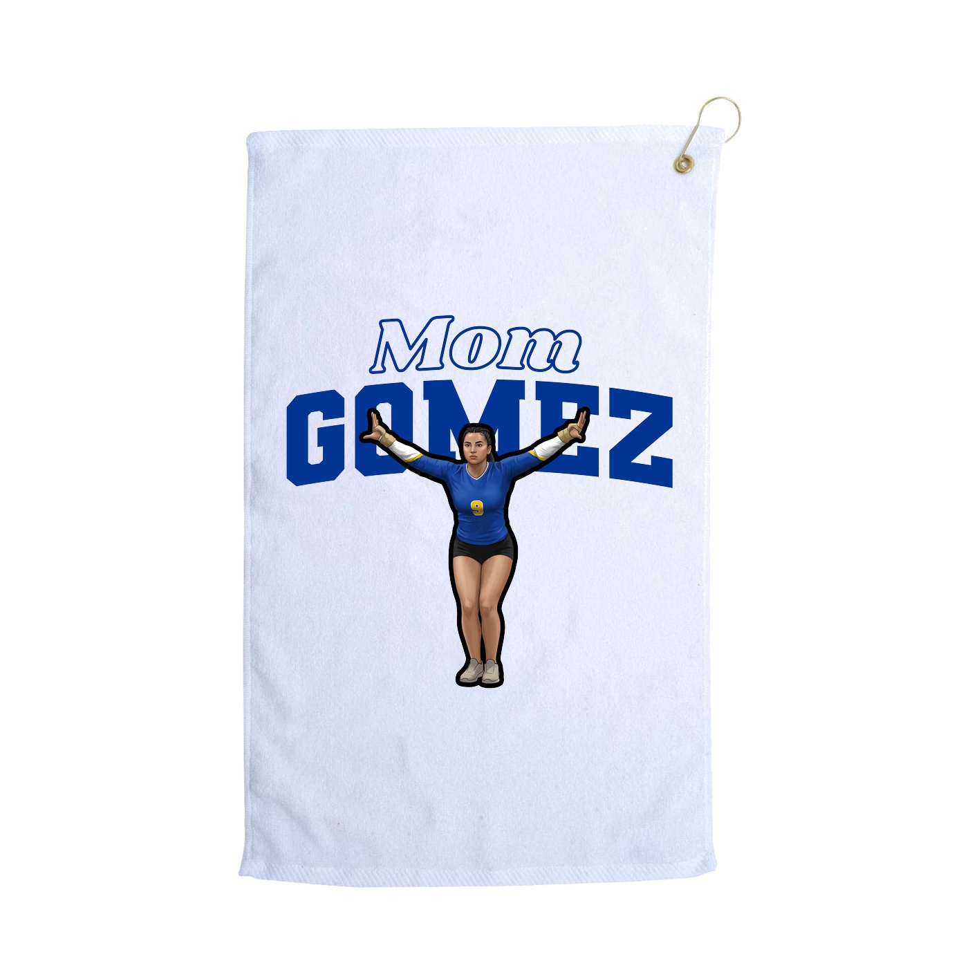 Golf Towel — Mothers Day Block in White