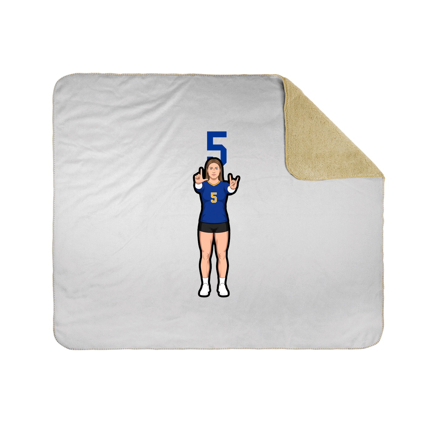 Throw Blanket — Number Top in White