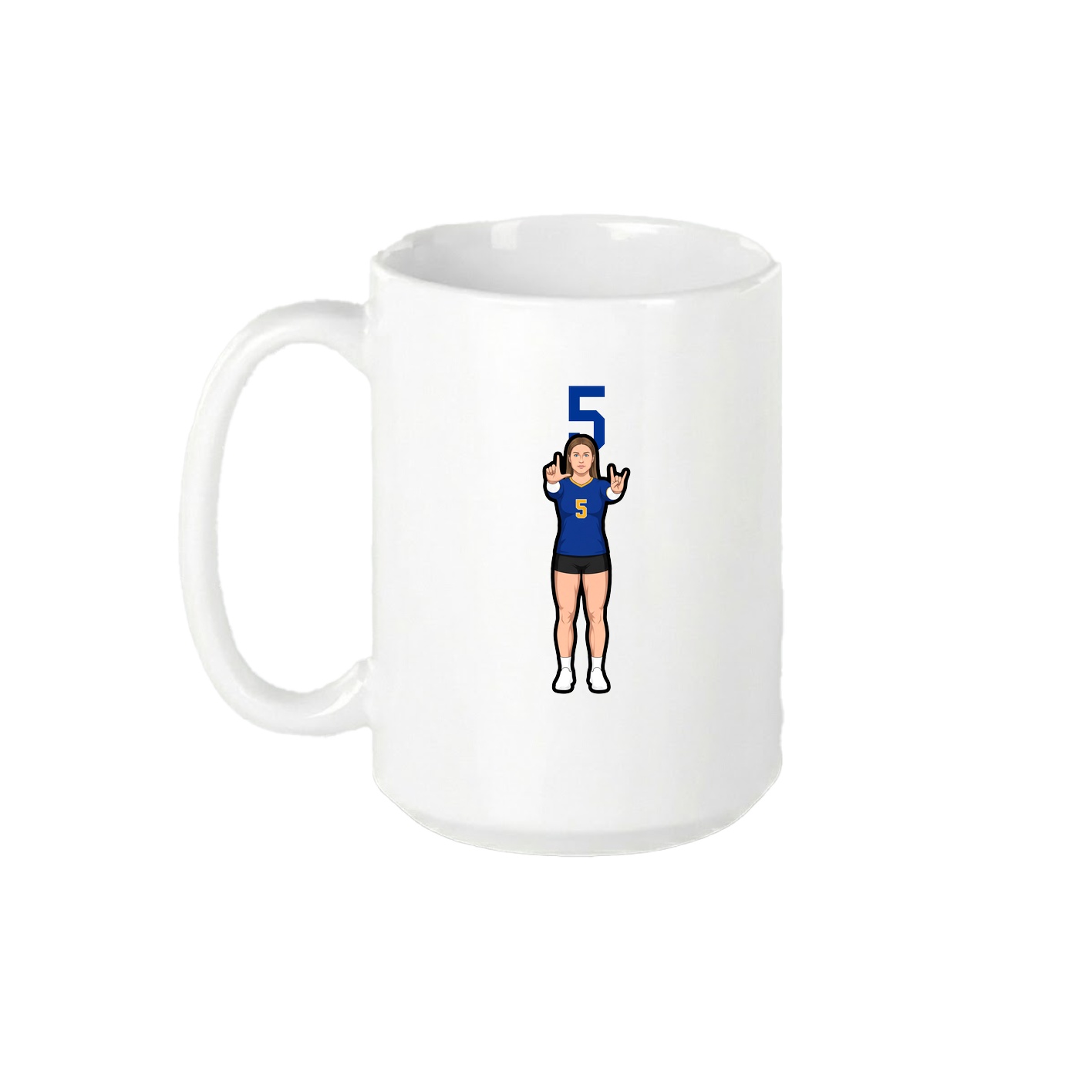 15oz Coffee Mug — Number Top in White