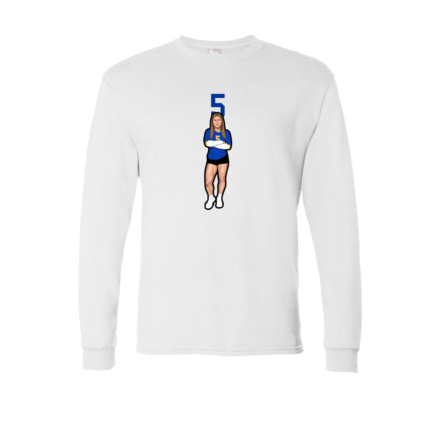 Long Sleeve Tee — Number Top in White