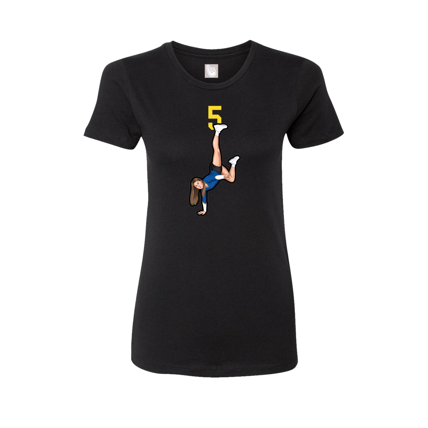 Fitted Women's Tee — Number Top in Black