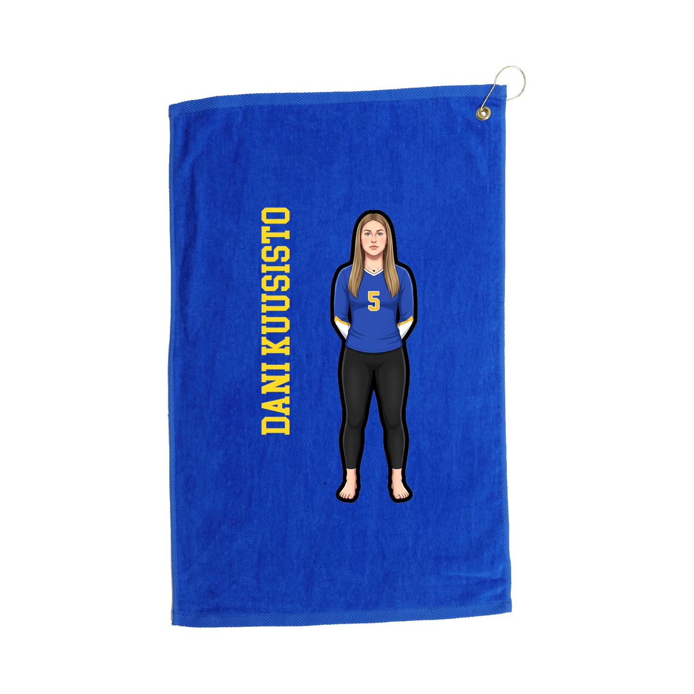 Golf Towel — Name Vertical in Royal