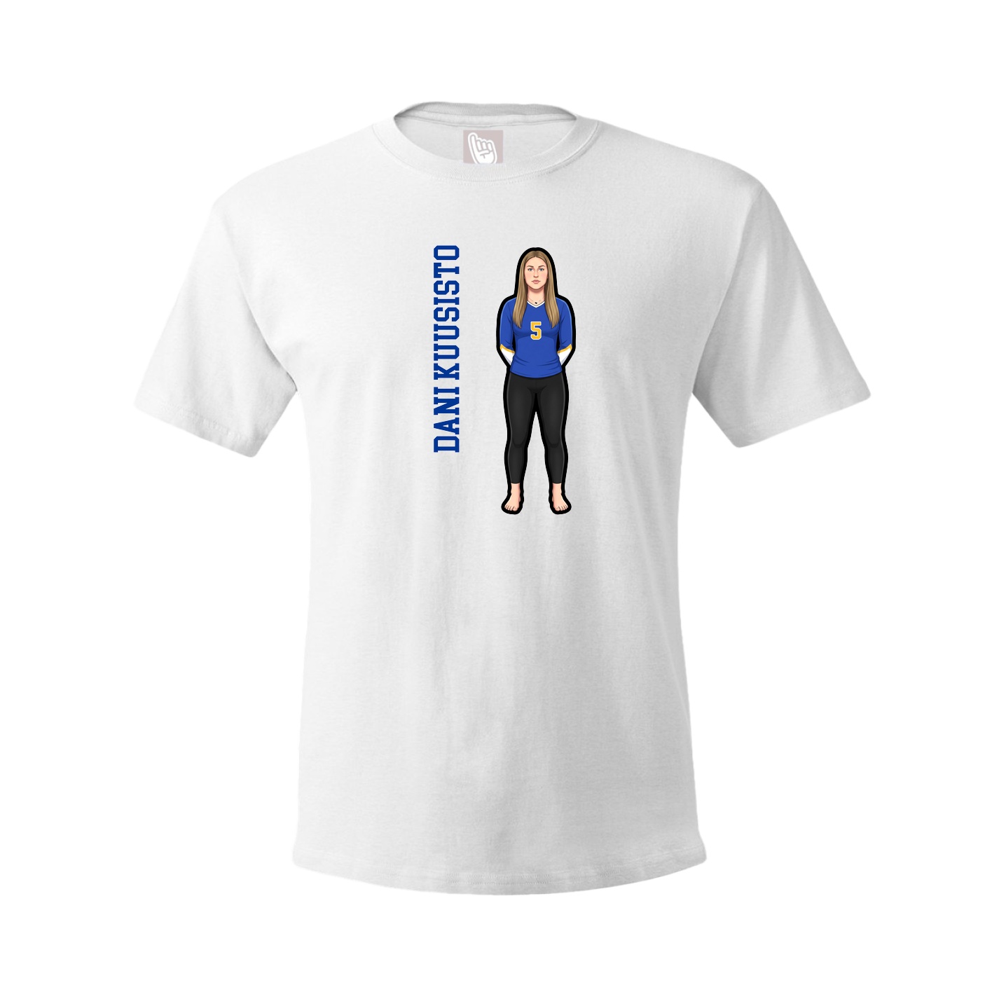 Tee — Name Vertical in White
