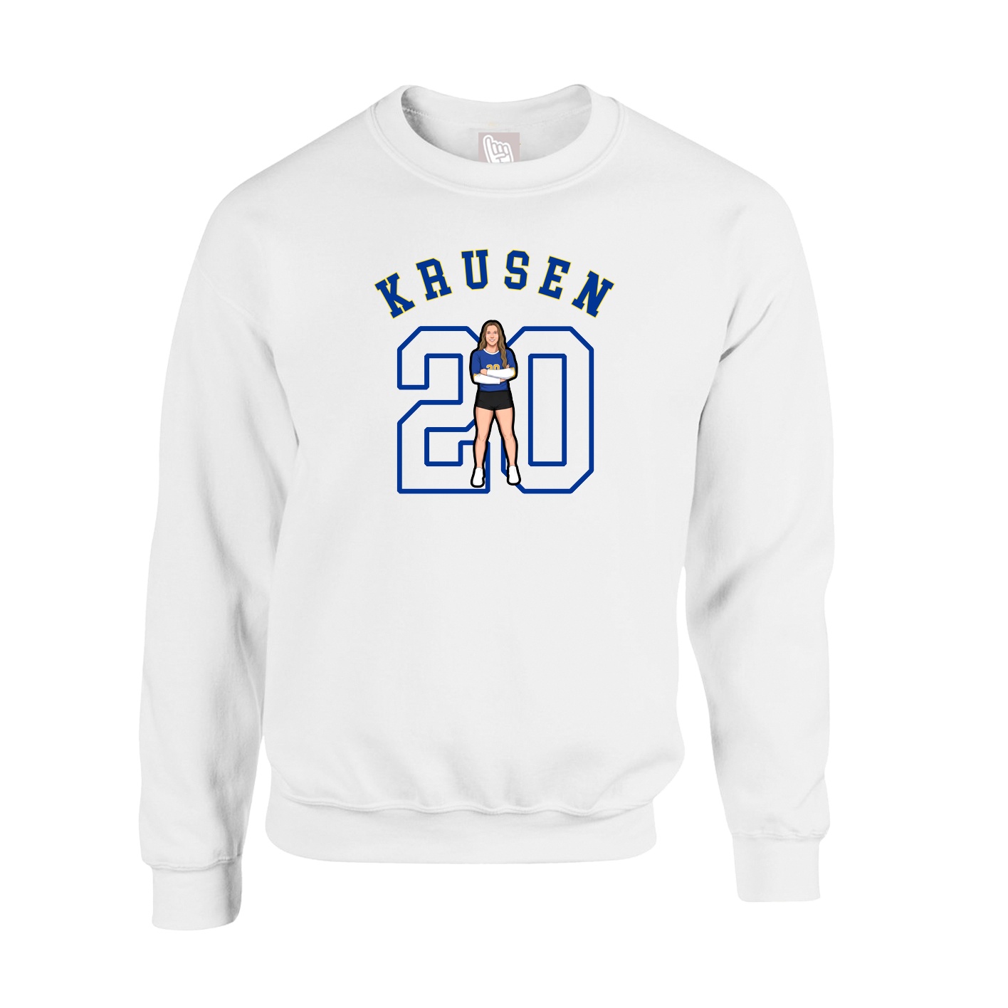 Fleece Crew — Shirsey Arch in White
