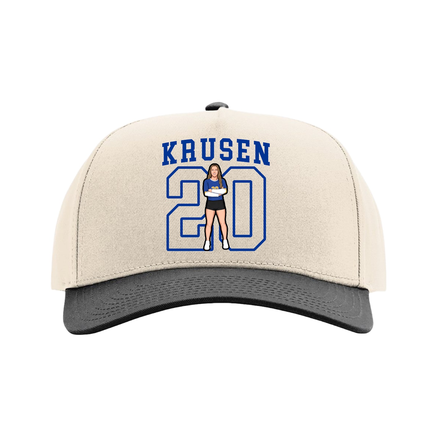 Full Fabric Five-Panel Champ Cap — Shirsey in Cream/Black