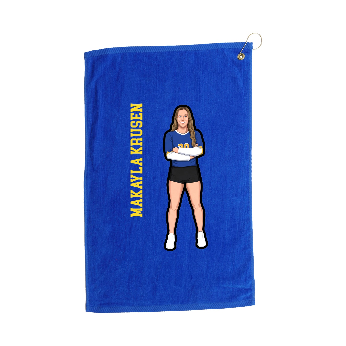 Golf Towel — Name Vertical in Royal