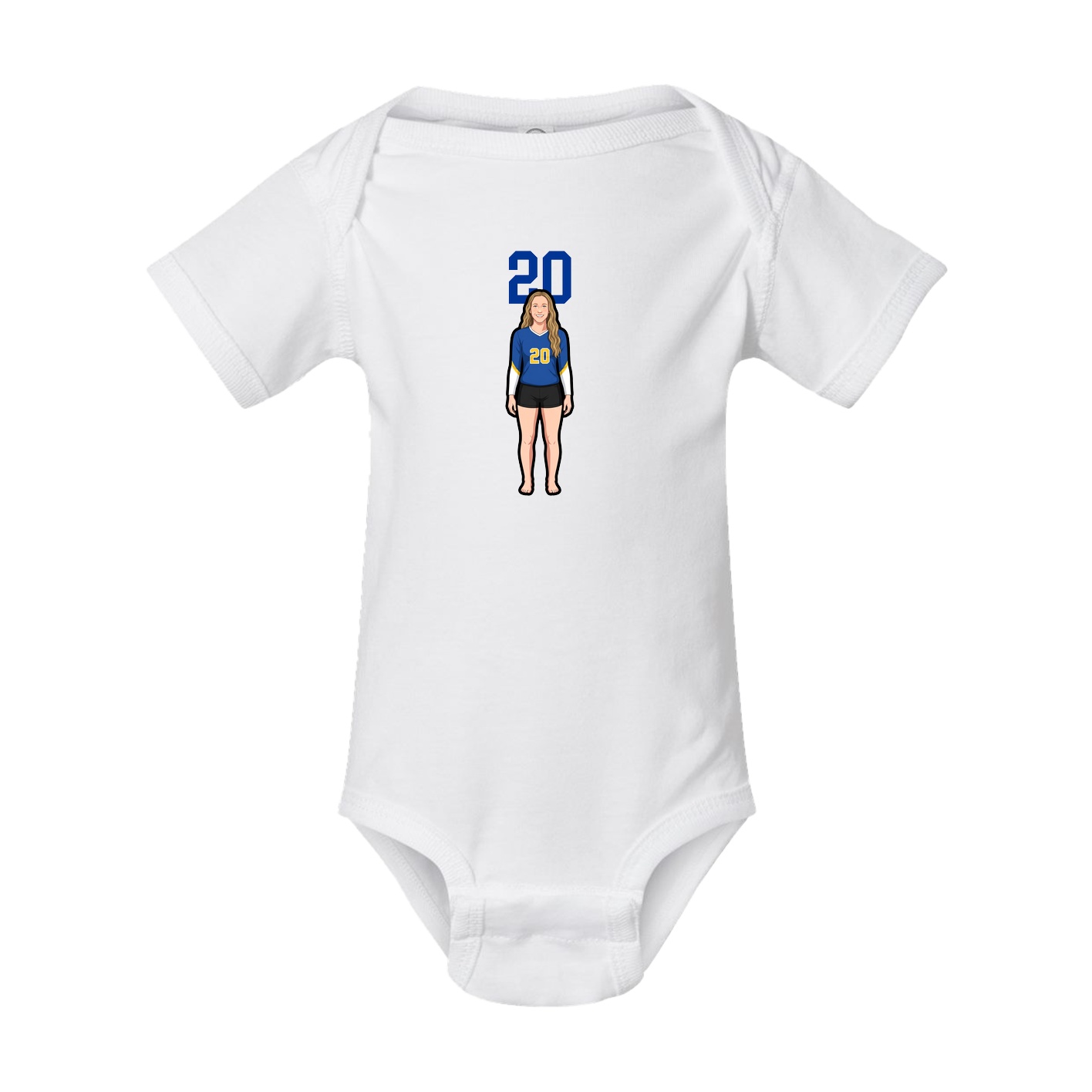 Baby Onesie — Number Top in White