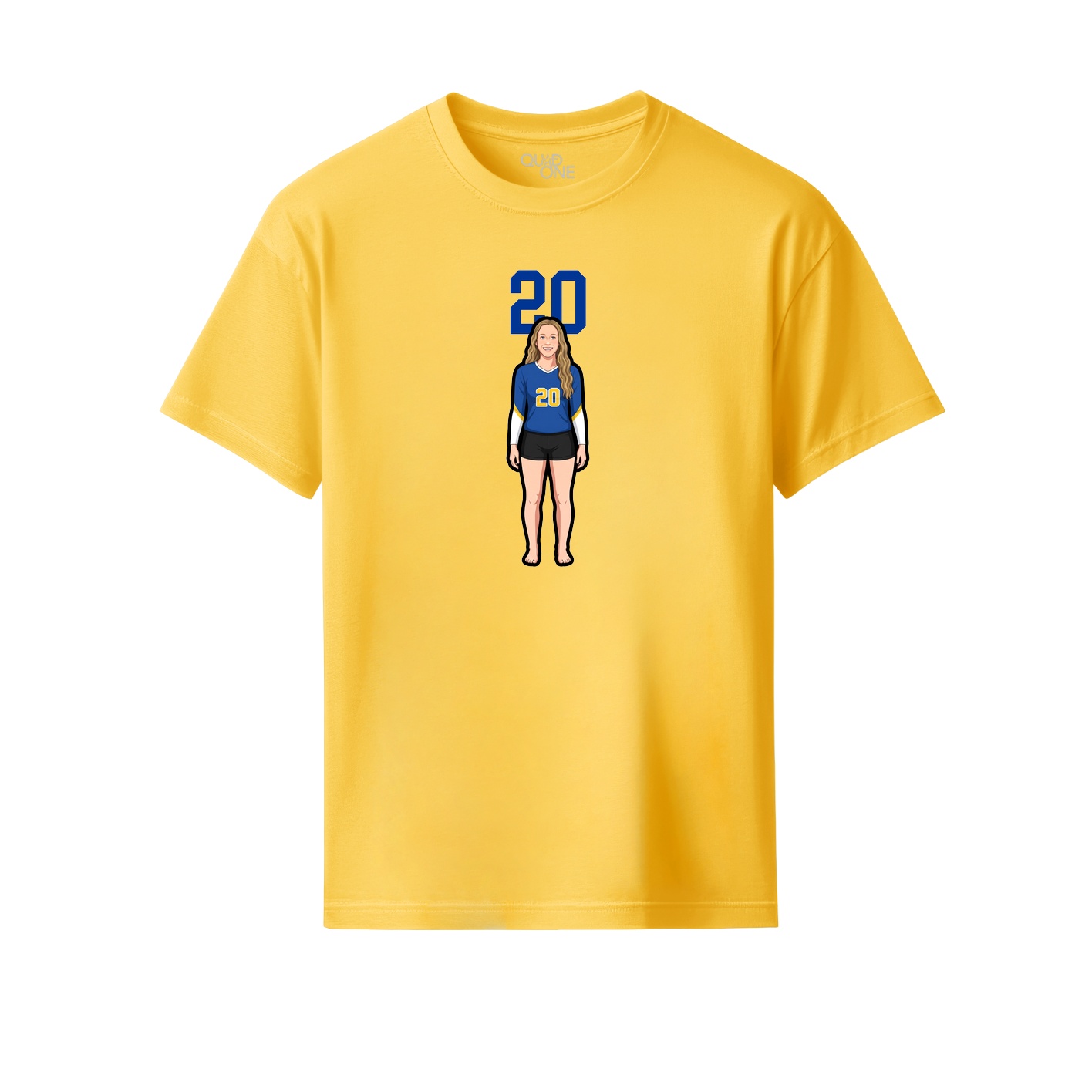 Youth Tee — Number Top in Yellow