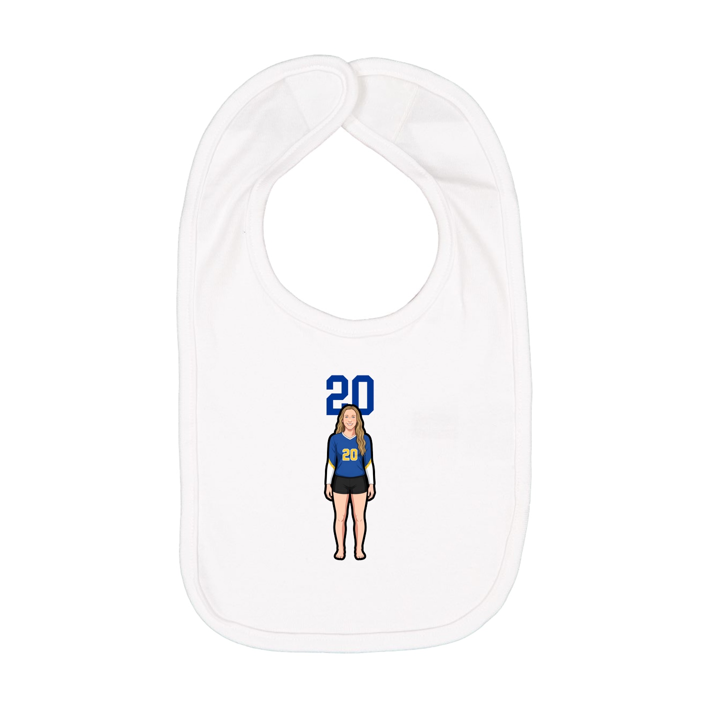 Infant Bib — Number Top in White