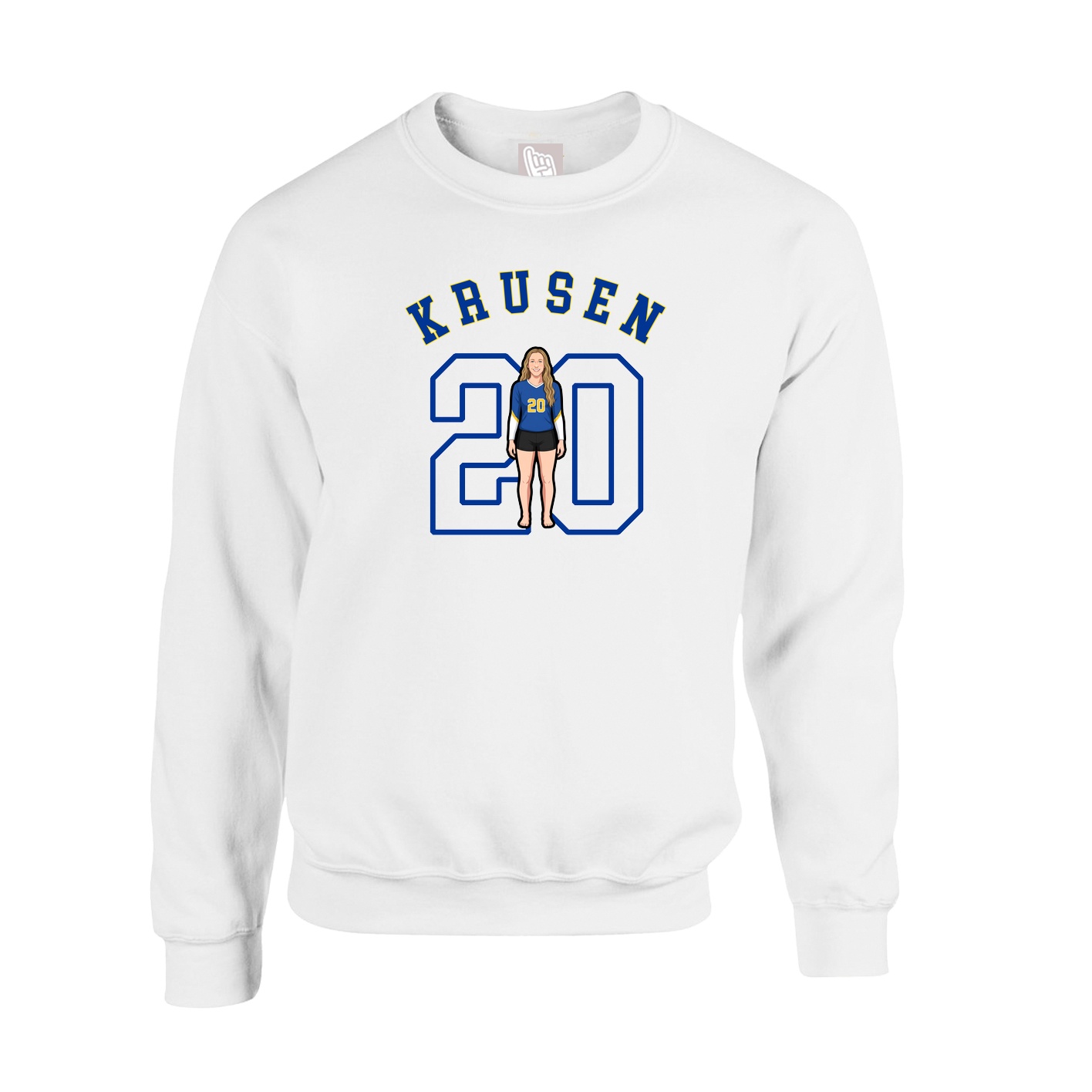 Fleece Crew — Shirsey Arch in White