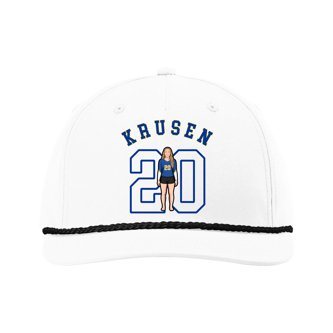 Five-Panel Classic Rope Cap — Shirsey Arch in White