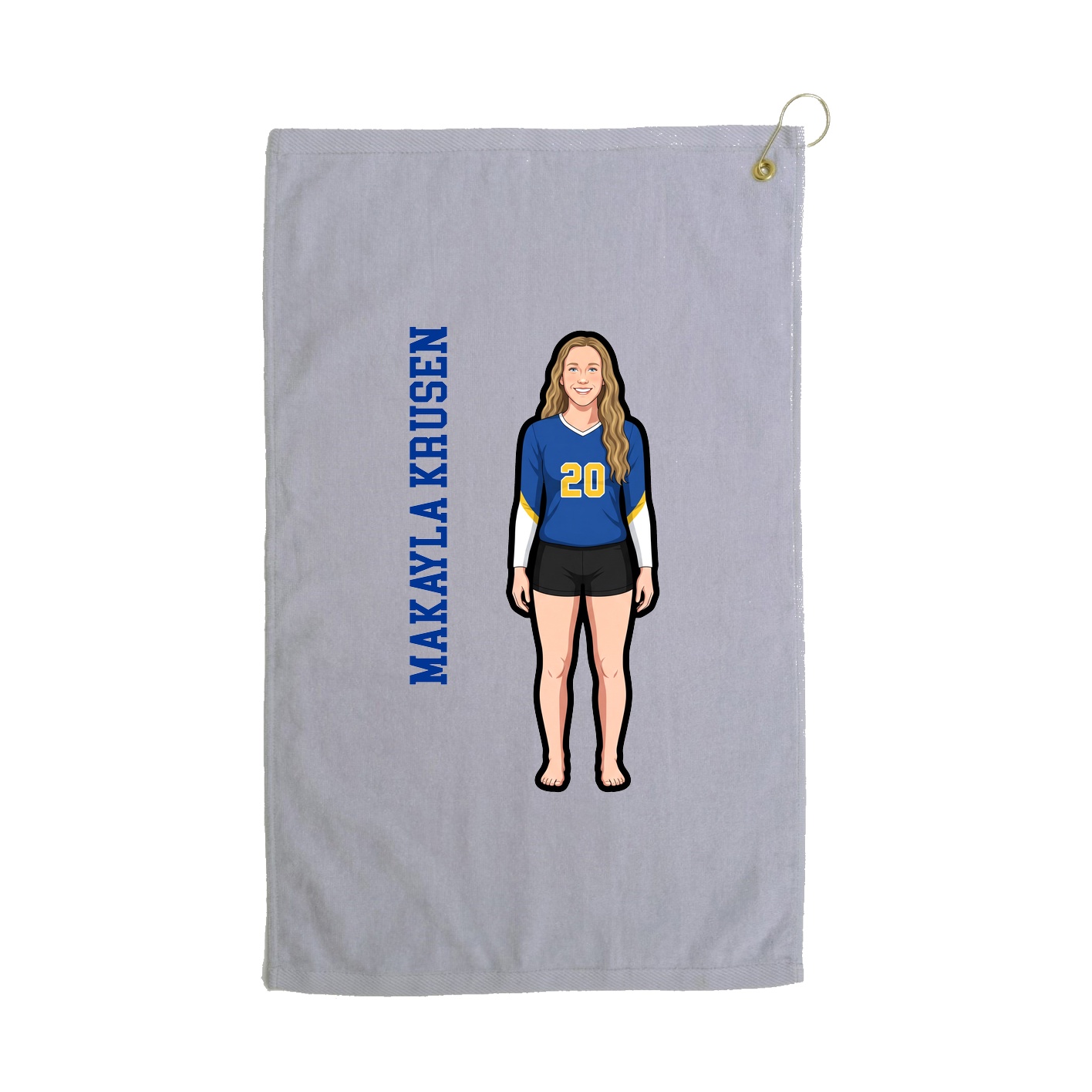 Golf Towel — Name Vertical in Grey