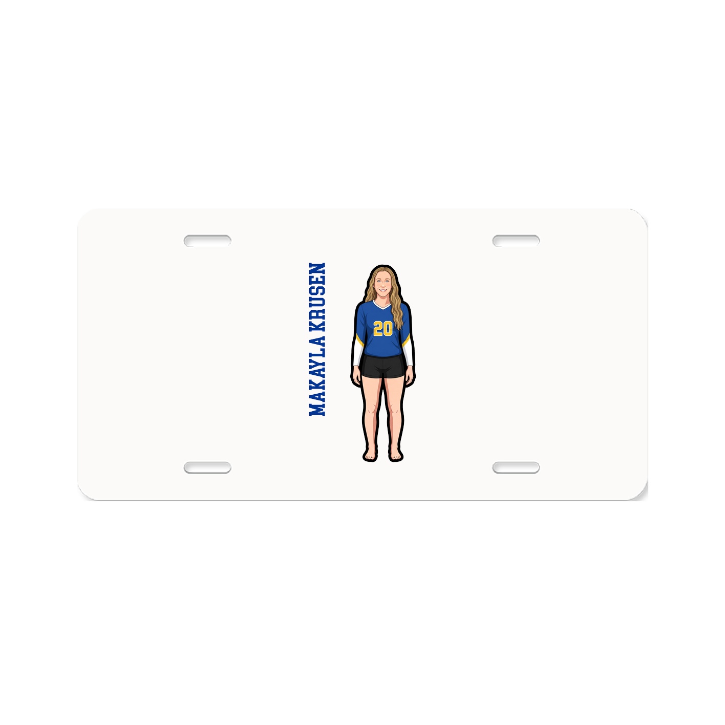 License Plate — Name Vertical in Classic