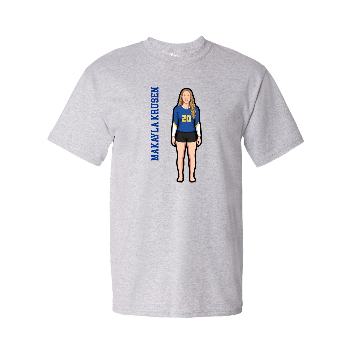 Tee — Name Vertical in Grey