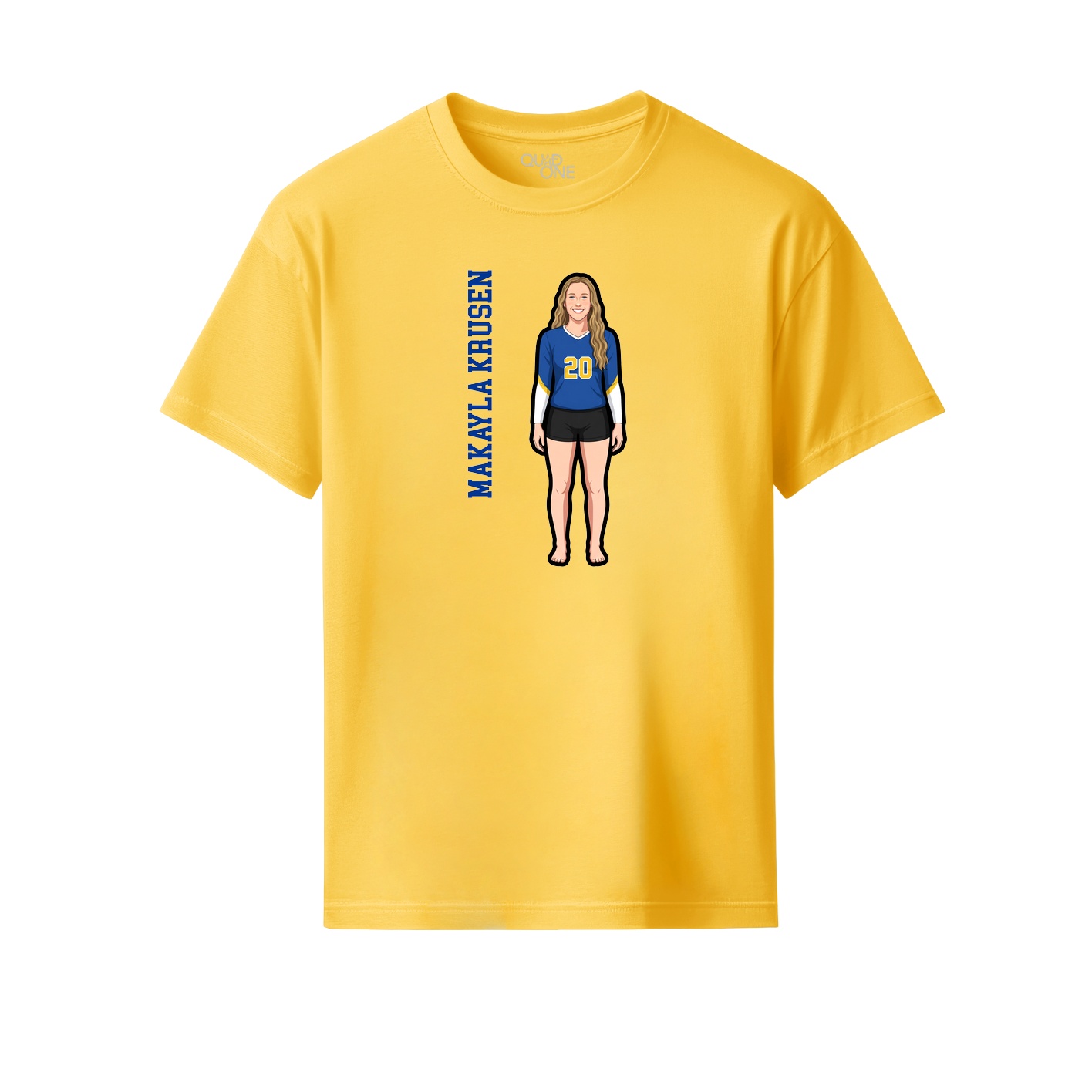 Youth Tee — Name Vertical in Yellow