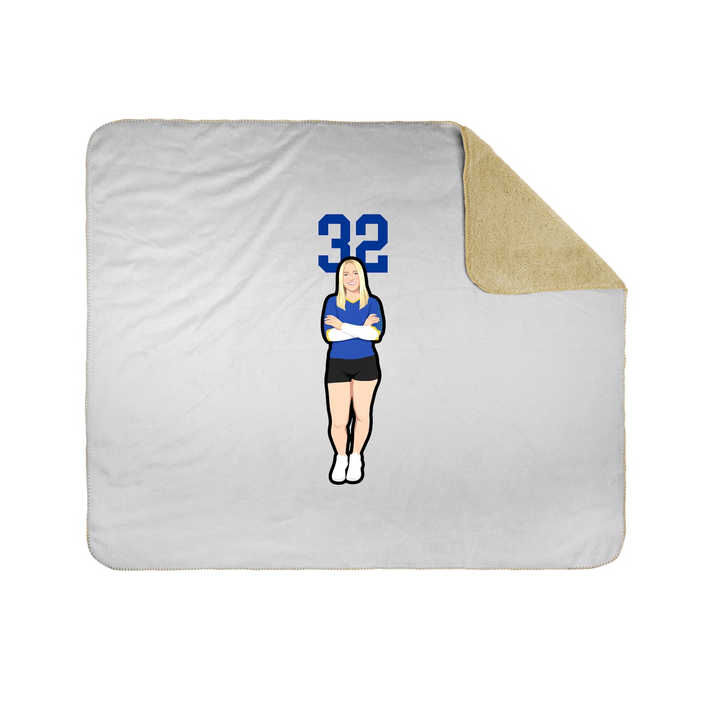 Throw Blanket — Number Top in White