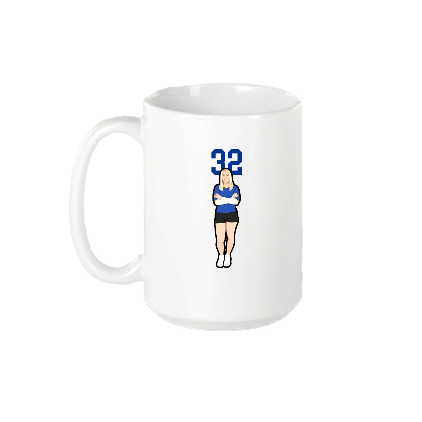 15oz Coffee Mug — Number Top in White