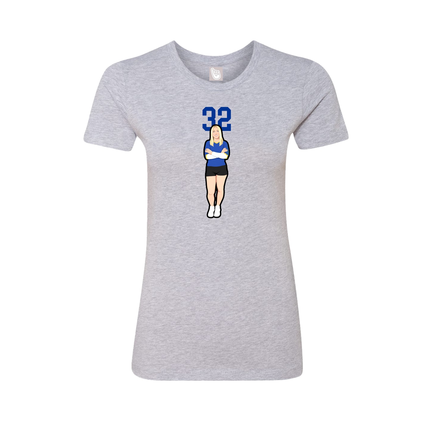 Womens Tee — Number Top in Grey