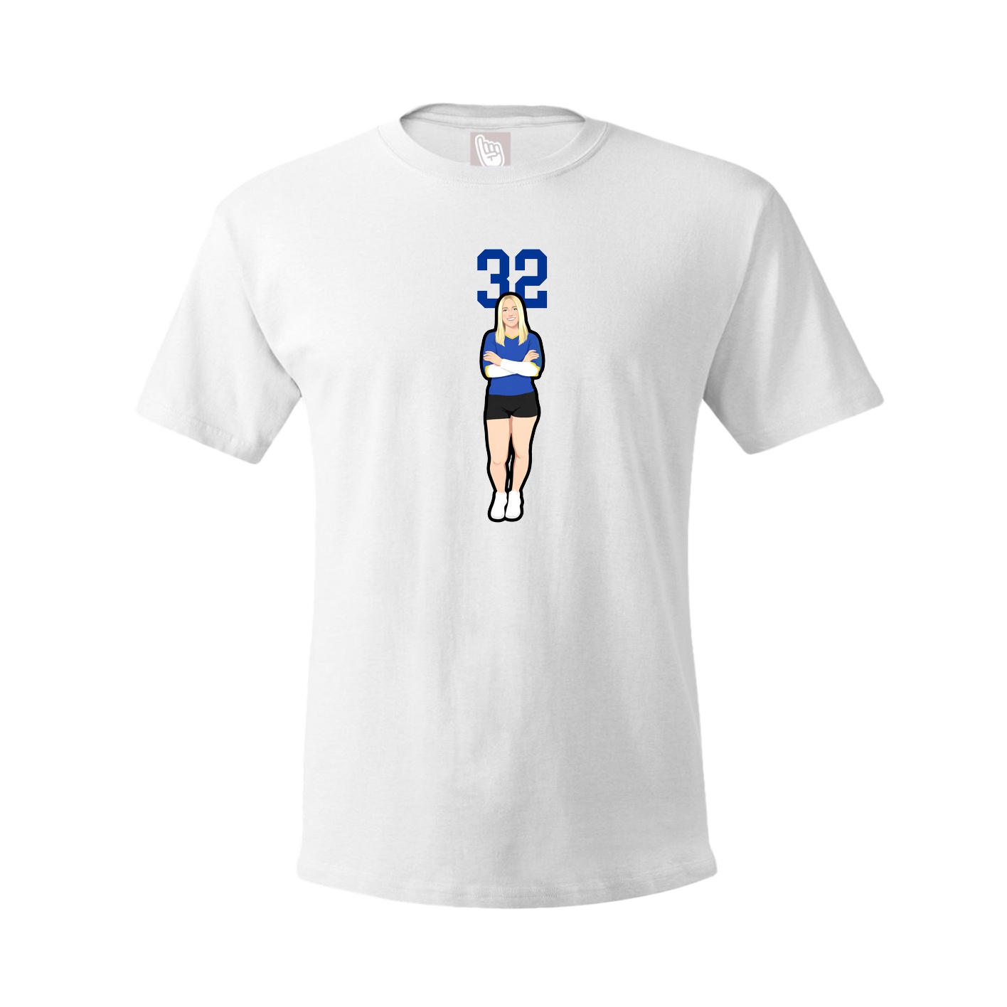 Youth Tee — Number Top in White