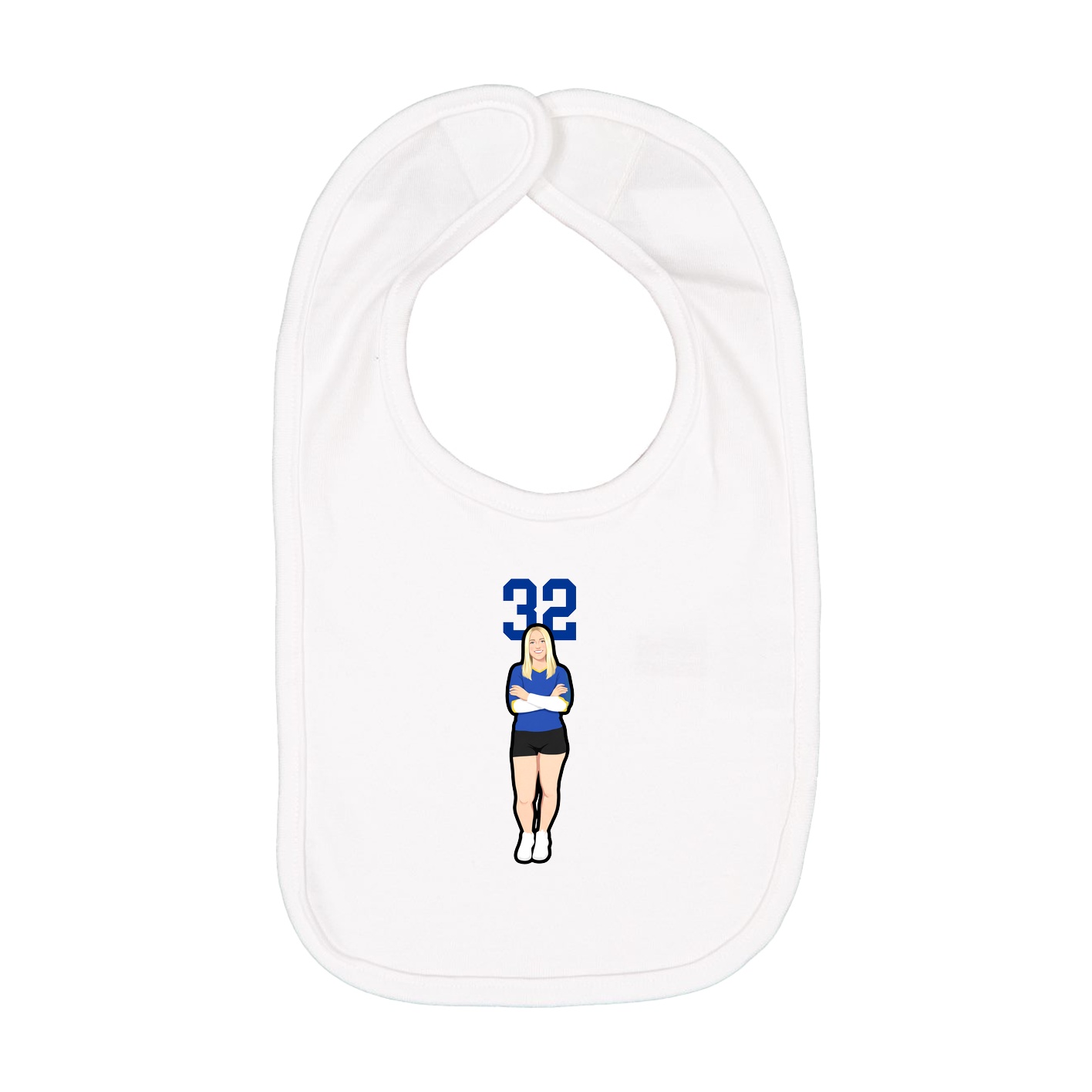 Infant Bib — Number Top in White
