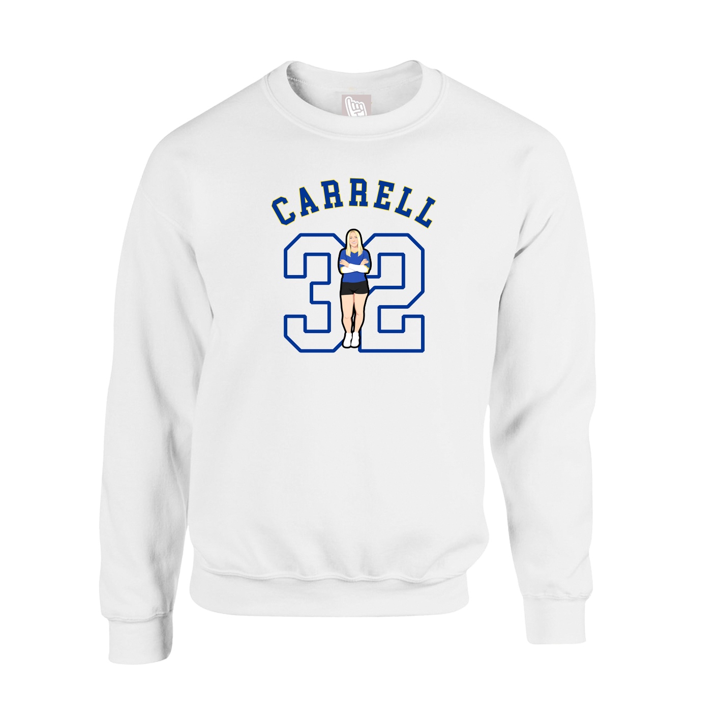 Fleece Crew — Shirsey Arch in White
